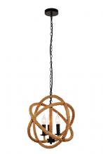 Elegant LDPD2109 - Gerrit Collection Pendant D15.7 H16.7 Lt:3 Black and Brown Finish