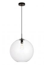 Elegant LDPD2112 - Placido Collection Pendant D15.7 H16.5 Lt:1 Black and Clear Finish