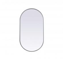 Elegant MR2A2036SIL - Metal Frame Oval Mirror 20x36 Inch in Silver