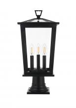 Elegant OD332P21BK - Cayman 7 inch Outdoor Pendant in Black