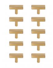 Elegant PL402-1-BR-10PK - Dior Brass T Bar Pull Multipack (Set of 10)