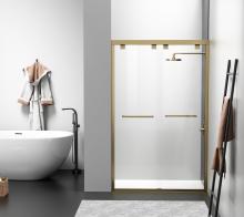 Elegant SD303-4876BGD - Semi-frameless Shower Door 48x76 Brushed Gold