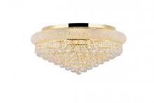 Elegant V1800F28G/RC - Primo 15 light Gold Flush Mount Clear Royal Cut Crystal