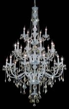 Elegant V7825G43C-GT/RC - Verona 25 Light Chrome Chandelier Golden Teak (Smoky) Royal Cut Crystal