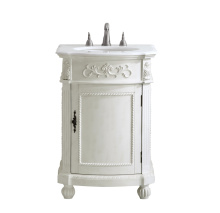 Elegant VF-1010-VW - 24 inch Single Bathroom vanity in Antique White with ivory white engineered marble