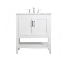 Elegant VF16030WH - 30 Inch Single Bathroom Vanity in White