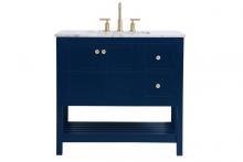 Elegant VF16536BL - 36 inch Single Bathroom Vanity in Blue