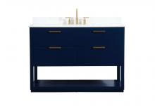 Elegant VF19248BL-BS - 48 inch Single bathroom vanity in blue with backsplash