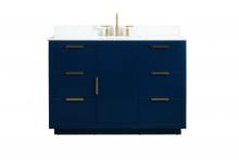 Elegant VF19448BL-BS - 48 inch Single bathroom vanity in blue with backsplash