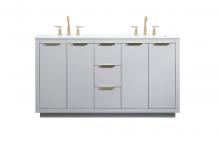 Elegant VF19460DGR - 60 inch double bathroom vanity in grey