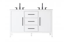 Elegant VF29354DWH - 54 Inch Double Bathroom Vanity In White