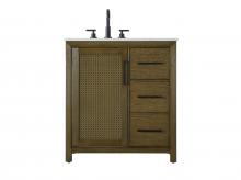 Elegant VF29532HO - 32 Inch Single Bathroom Vanity In Hazel Oak