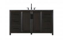 Elegant VF29560CO - 60 Inch Single Bathroom Vanity In Chocolate Oak