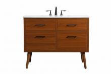 Elegant VF41042MTK - 42 Inch Single Bathroom Vanity in Teak