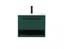 Elegant VF43524MGN - 24 Inch Single Bathroom Vanity in Green