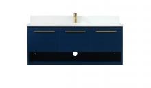 Elegant VF43548MBL-BS - 48 inch Single bathroom vanity in blue with backsplash