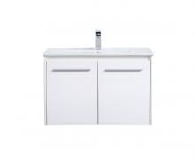Elegant VF44030WH - 30 inch  Single Bathroom Floating Vanity in White