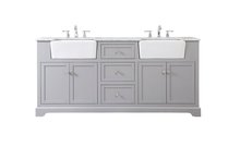 Elegant VF60272DGR - 72 Inch Double Bathroom Vanity in Grey