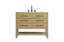 Elegant VF60542MHB - 42  inch Single Bathroom Vanity in Honey Brown