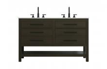 Elegant VF60554DMMB - 54 inch Double Bathroom Vanity in Mocha Brown