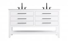 Elegant VF60560DWH - 60 inch Double Bathroom Vanity in White