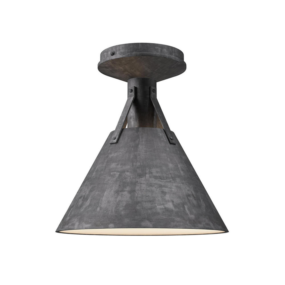 Archer 10-in Steel Shade 1 Light Flush Mount