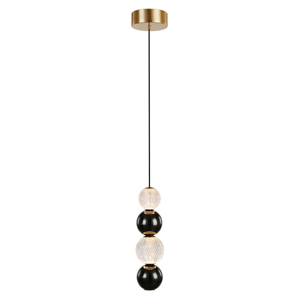Onyx 5-in Natural Brass LED Pendant