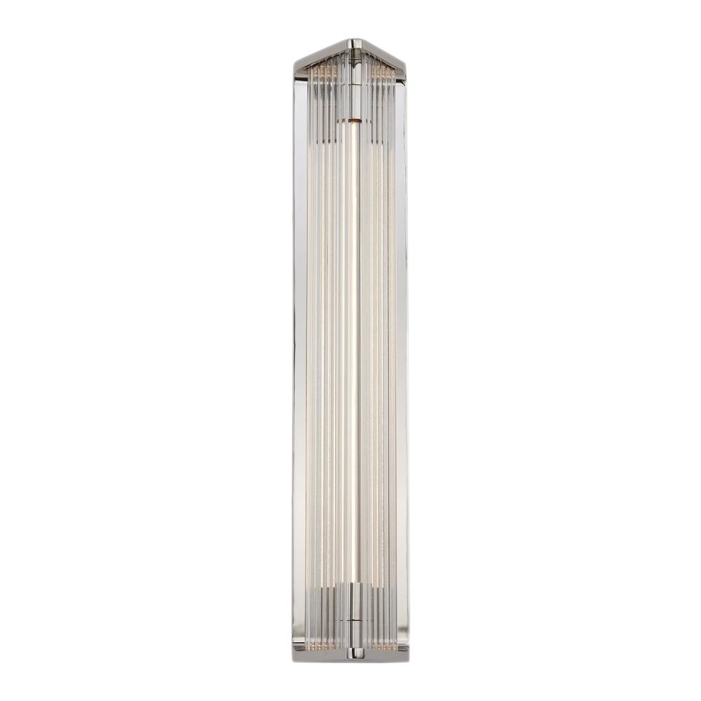 Sabre 23-in Polished Nickel/Ribbed Glass LED Wall/Vanity