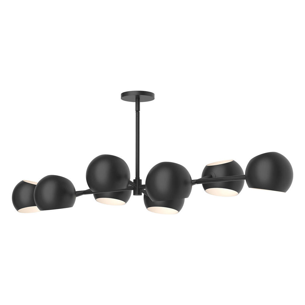 Willow 48-in Matte Black 8 Lights Linear Pendant