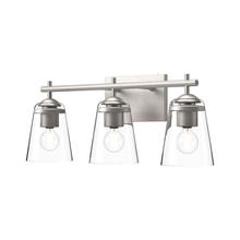 Alora Lighting VL638221BNCL - Addison 22-in Brushed Nickel/Clear Glass 3 Lights Vanity