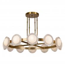 Alora Lighting CH320050VBAR - Alonso 50-in Vintage Brass/Alabaster LED Chandeliers