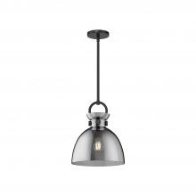 Alora Lighting PD411811MBSM - Waldo 11-in Matte Black/Smoked 1 Light Pendant