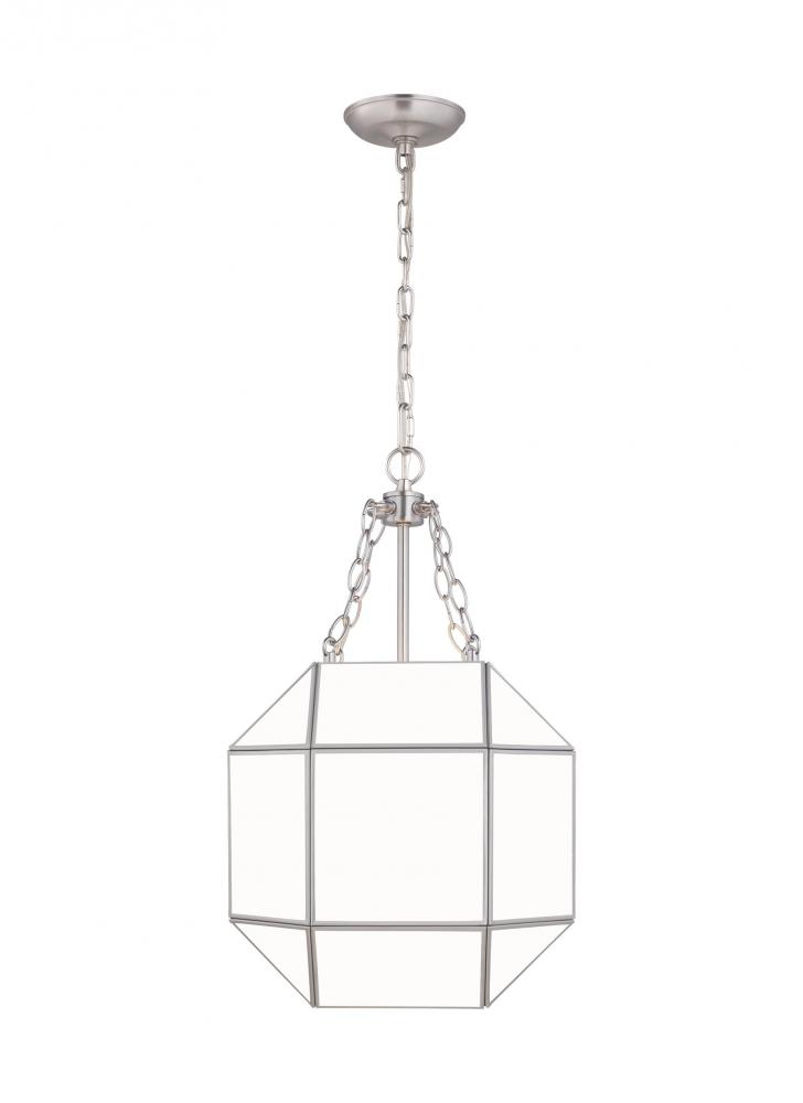 Morrison modern 3-light indoor dimmable small ceiling pendant hanging chandelier light in brushed ni