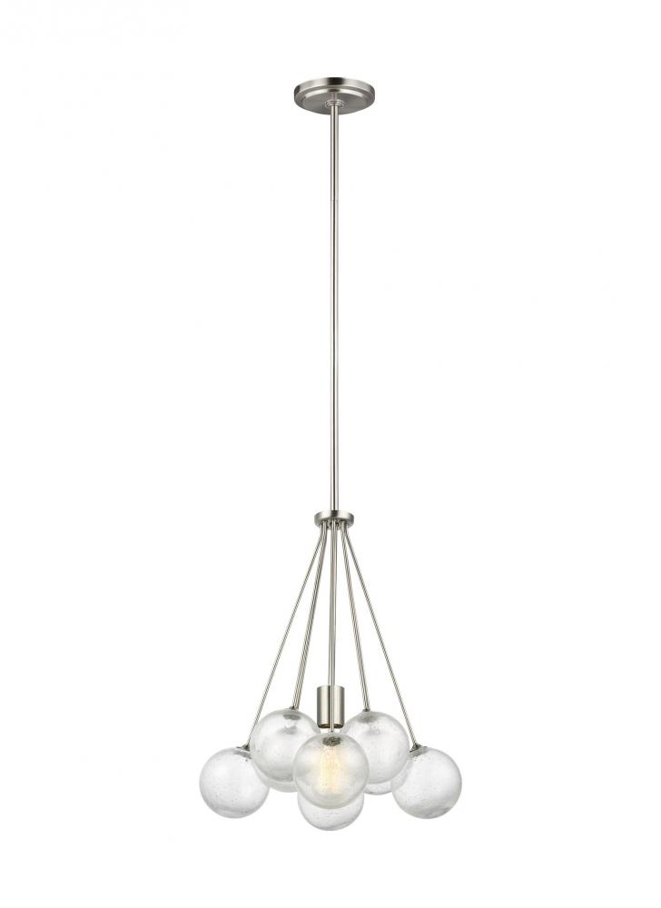 Bronzeville mid-century modern 1-light indoor dimmable ceiling hanging single pendant light in brush