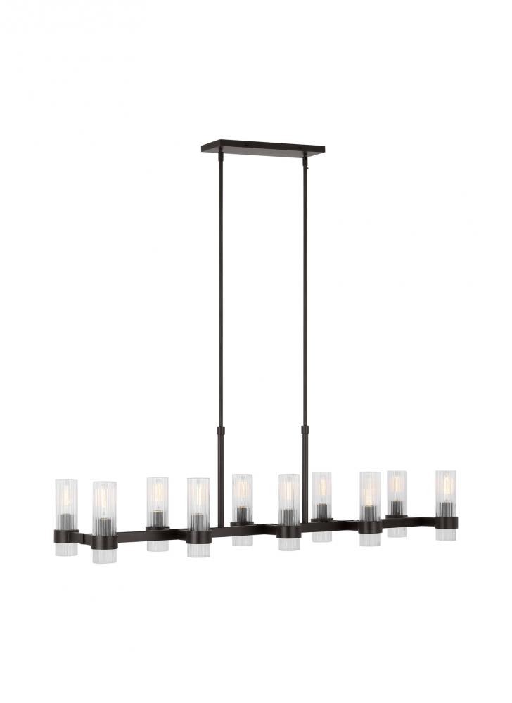 Geneva Mid-Century 10-Light Indoor Dimmable Linear Chandelier