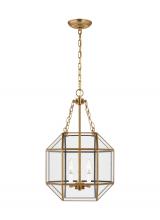 Visual Comfort & Co. Studio Collection 5179403-848 - Morrison modern 3-light indoor dimmable small ceiling pendant hanging chandelier light in satin bras