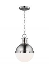 Visual Comfort & Co. Studio Collection 6177101EN3-962 - Hanks transitional 1-light LED indoor dimmable mini ceiling hanging single pendant light in brushed