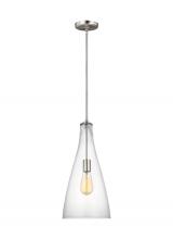 Visual Comfort & Co. Studio Collection 6537001-962 - Arilda transitional 1-light indoor dimmable ceiling hanging single pendant in brushed nickel silver