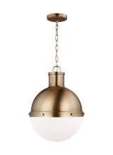 Visual Comfort & Co. Studio Collection 6577101-848 - Hanks transitional 1-light indoor dimmable medium ceiling hanging single pendant light in satin bras
