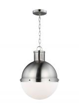 Visual Comfort & Co. Studio Collection 6577101-962 - Hanks transitional 1-light indoor dimmable medium ceiling hanging single pendant light in brushed ni