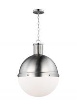 Visual Comfort & Co. Studio Collection 6677101-962 - Hanks transitional 1-light indoor dimmable large ceiling hanging single pendant light in brushed nic