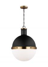 Visual Comfort & Co. Studio Collection 6677101EN3-112 - Hanks transitional 1-light LED indoor dimmable large ceiling hanging single pendant light in midnigh