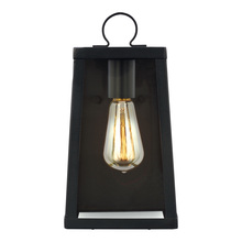 Visual Comfort & Co. Studio Collection 8537101-12 - Marinus modern 1-light outdoor exterior small wall lantern sconce in black finish with clear glass p