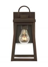 Visual Comfort & Co. Studio Collection 8548401-71 - Founders modern 1-light outdoor exterior small wall lantern sconce in antique bronze finish with cle
