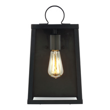Visual Comfort & Co. Studio Collection 8637101-12 - Marinus modern 1-light outdoor exterior medium wall lantern sconce in black finish with clear glass