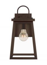 Visual Comfort & Co. Studio Collection 8648401EN7-71 - Founders modern 1-light LED outdoor exterior medium wall lantern sconce in antique bronze finish wit