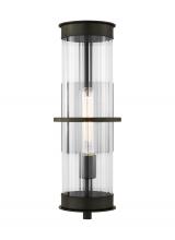 Visual Comfort & Co. Studio Collection 8726701EN7-71 - Alcona transitional 1-light LED outdoor exterior large wall lantern in antique bronze finish with cl