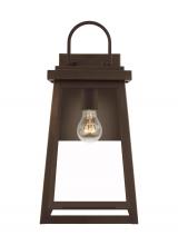 Visual Comfort & Co. Studio Collection 8748401EN7-71 - Founders modern 1-light LED outdoor exterior large wall lantern sconce in antique bronze finish with