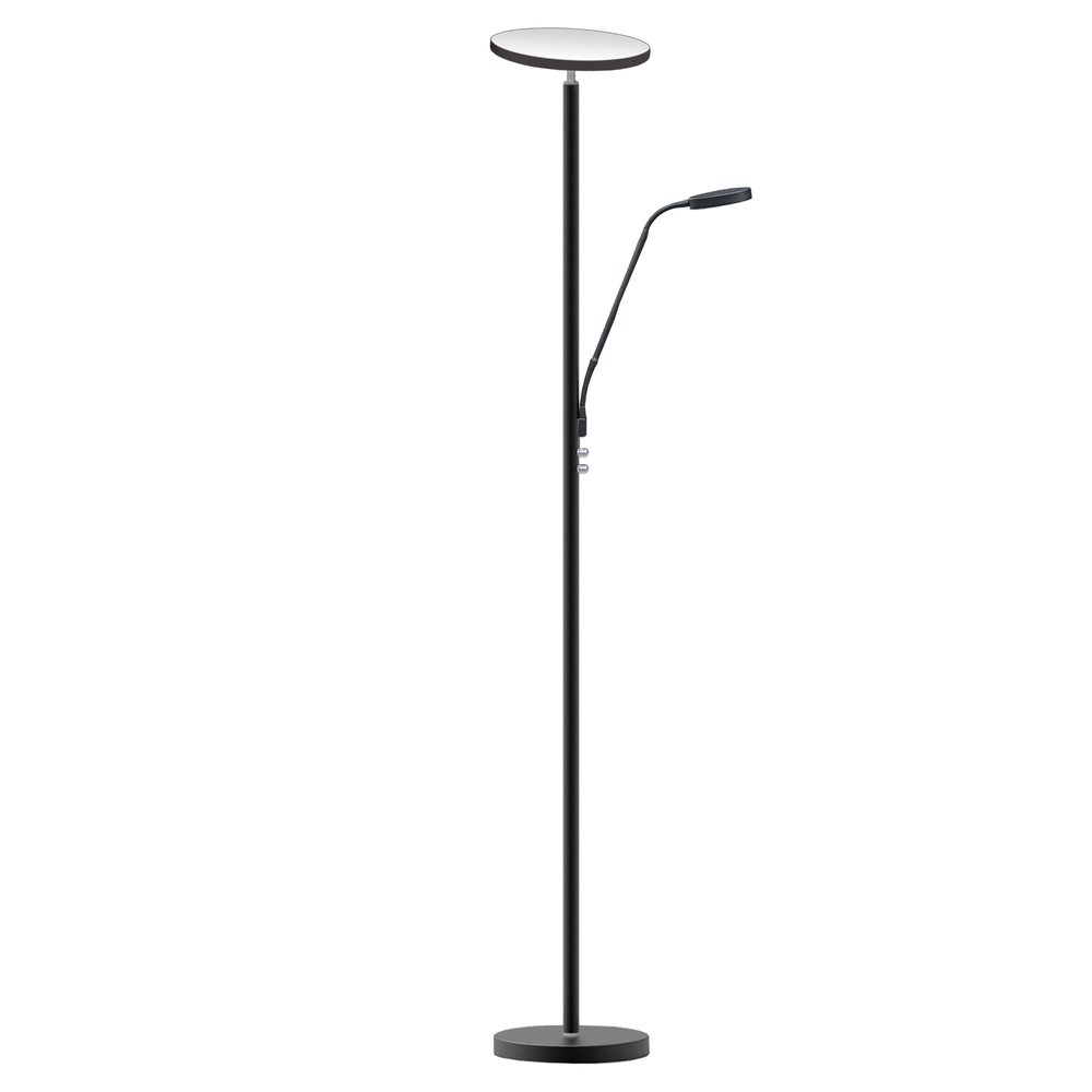 Mother and Son LED Floor Lamp, Sandy Black Finish