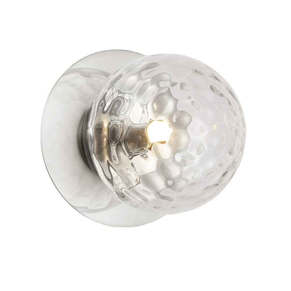 1LT Halogen Wall Sconce, PC w/ Clear Glass